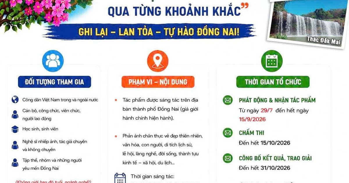 Đồng Nai phát động Cuộc thi ảnh đẹp năm 2026 